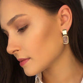 BRINCO DOURADO MAJESTIC RETANGULAR